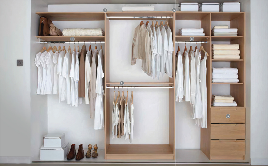 Shaker Style Wardrobe Standard Internal Storage System
